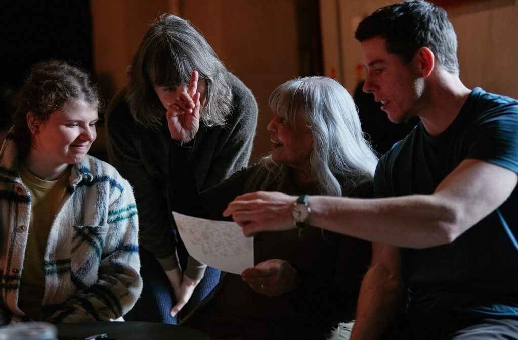 Artist Mike O'Brien with dancers and visitors in Dance Limerick, 2024